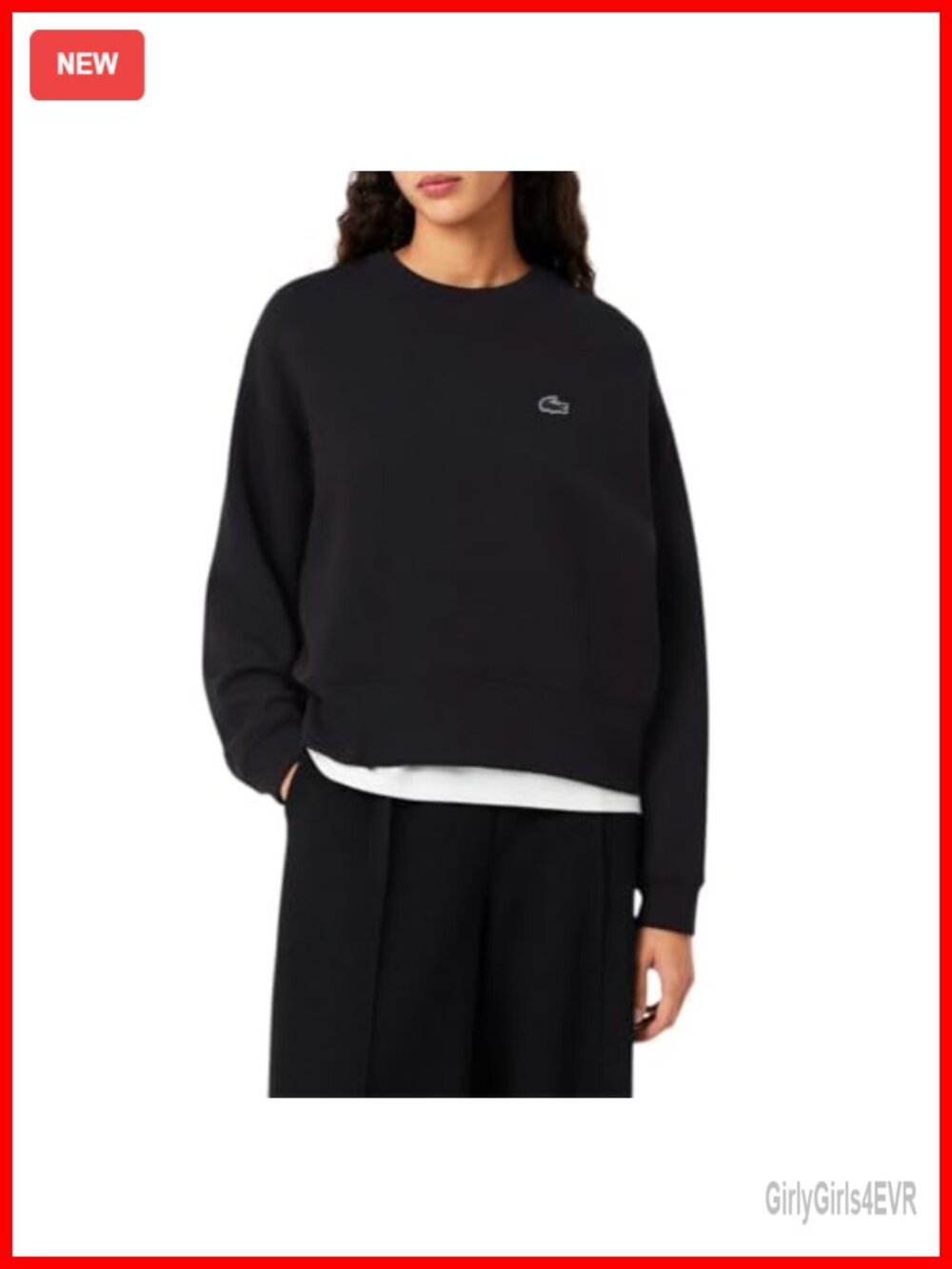 Oversized Back Print Sweatshirt Double Face Cotton Recycled Polyester Crew Neck